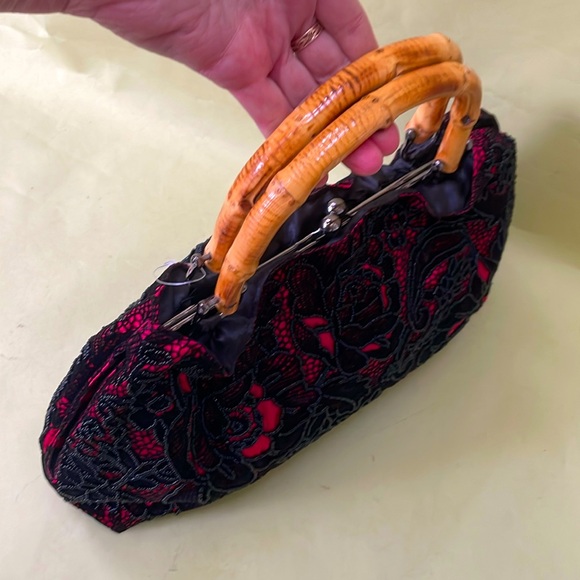 New vintage pink/black beaded purse - Picture 6 of 15